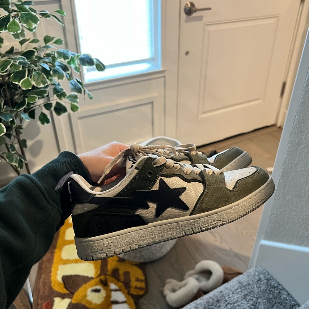Bape Green and Black Star Sneakers